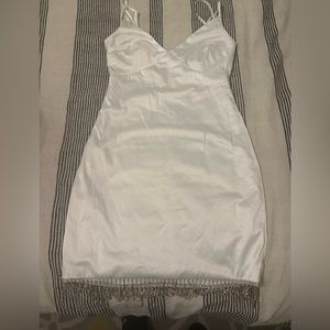 B Darlin size 3/4 white dress with rhinestone fringe